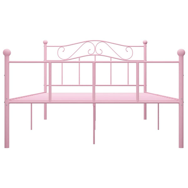 vidaXL Cadre de lit rose en métal 140x200 cm