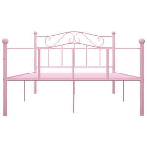 vidaXL Bed Frame Pink Metal 160x200 cm