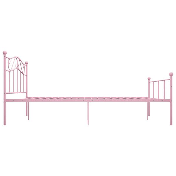 vidaXL Bed Frame Pink Metal 160x200 cm