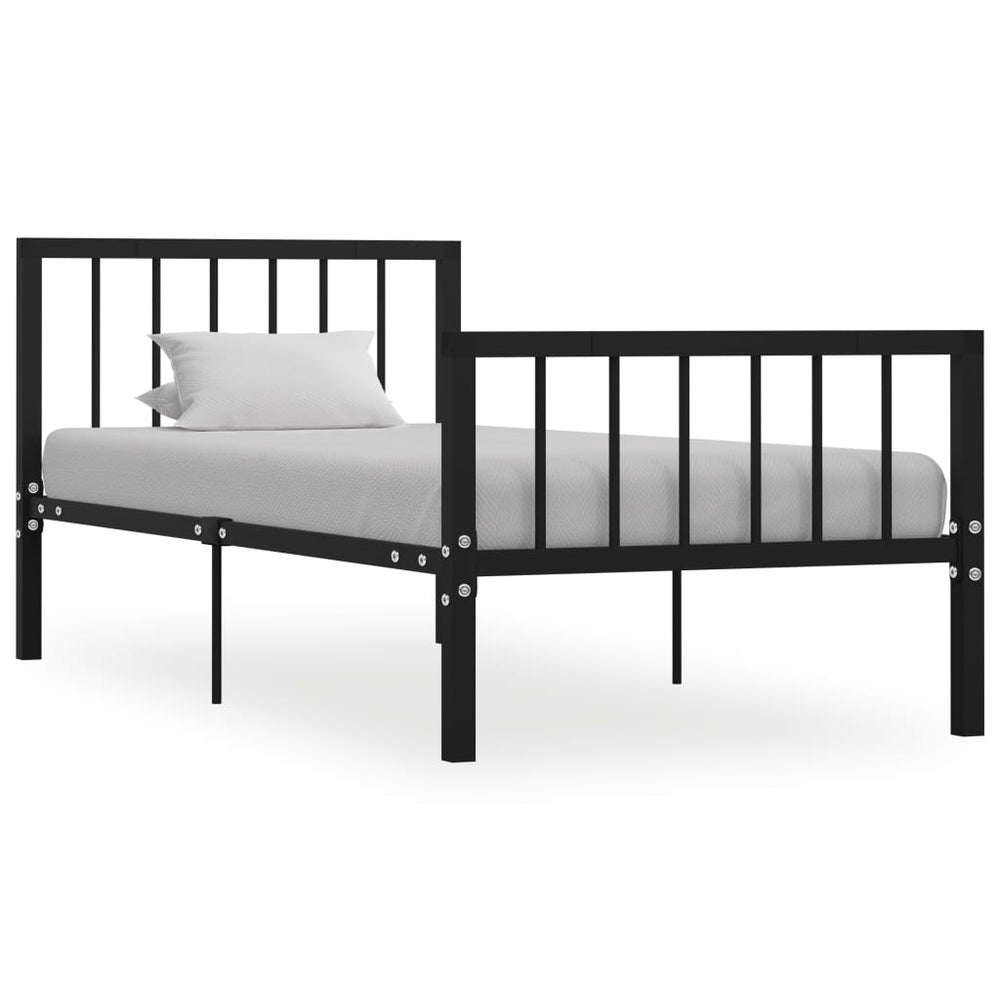vidaXL Bed Frame Black Metal 90x200 cm