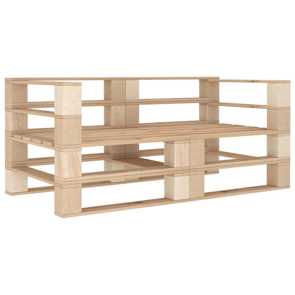 vidaXL 2-Seater Wooden Garden Pallet Sofa