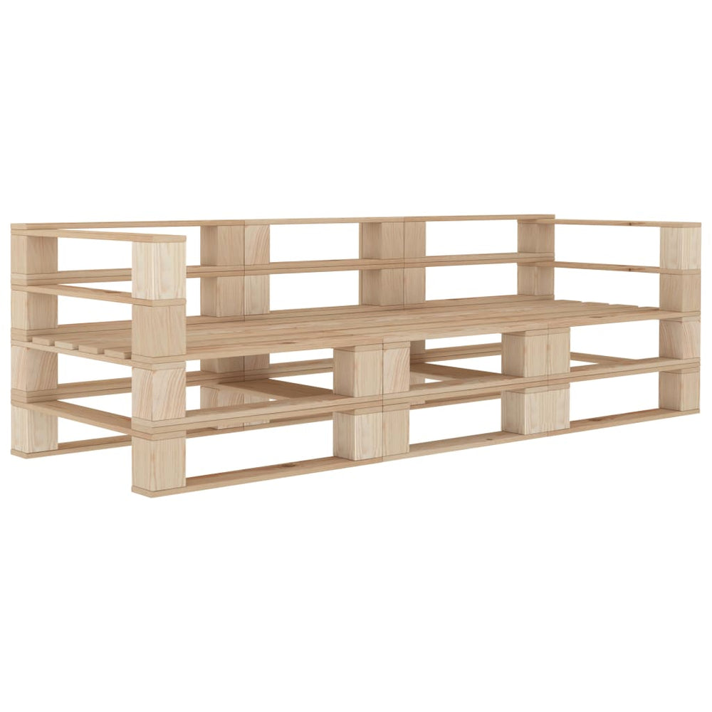 vidaXL 3-Seater Wooden Garden Pallet Sofa