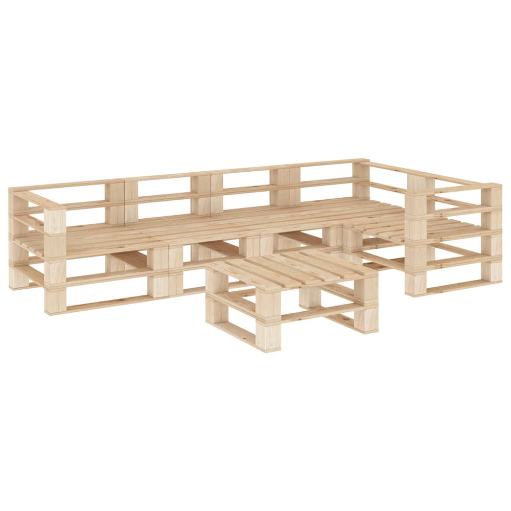vidaXL Salon de jardin 6 pcs en palettes de bois