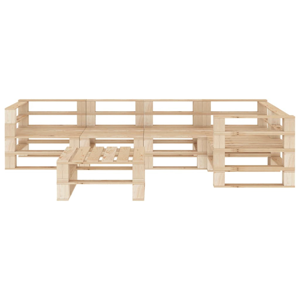 vidaXL Salon de jardin 6 pcs en palettes de bois