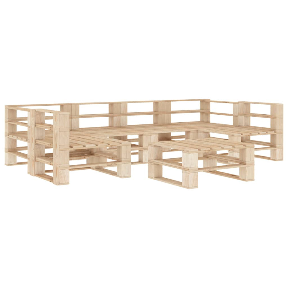 vidaXL Salon de jardin 7 pièces en palettes en bois