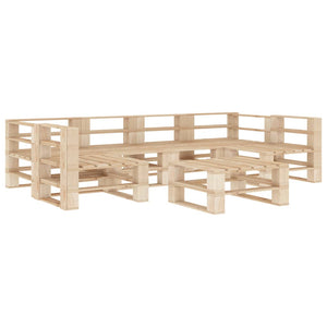 7-tlg. Garten-Lounge-Set aus Paletten Holz
