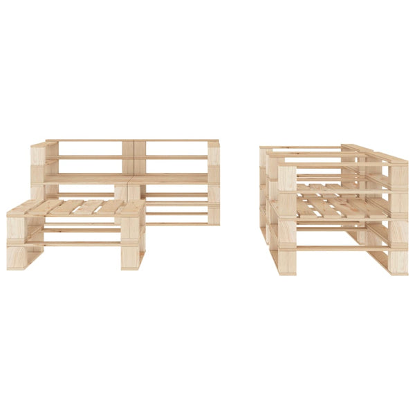 5-tlg. Garten-Lounge-Set aus Paletten Holz