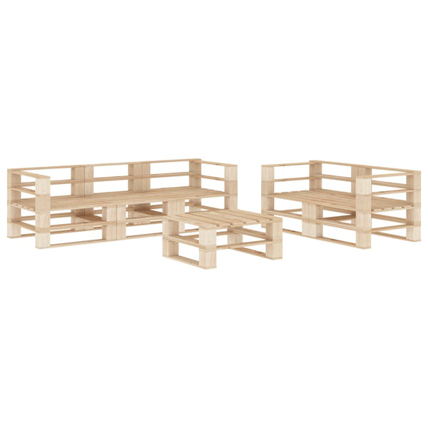 6-tlg. Garten-Lounge-Set aus Paletten Holz