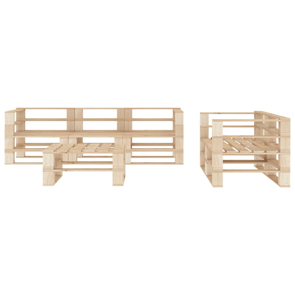 vidaXL Salon de jardin 6 pcs en palettes de bois