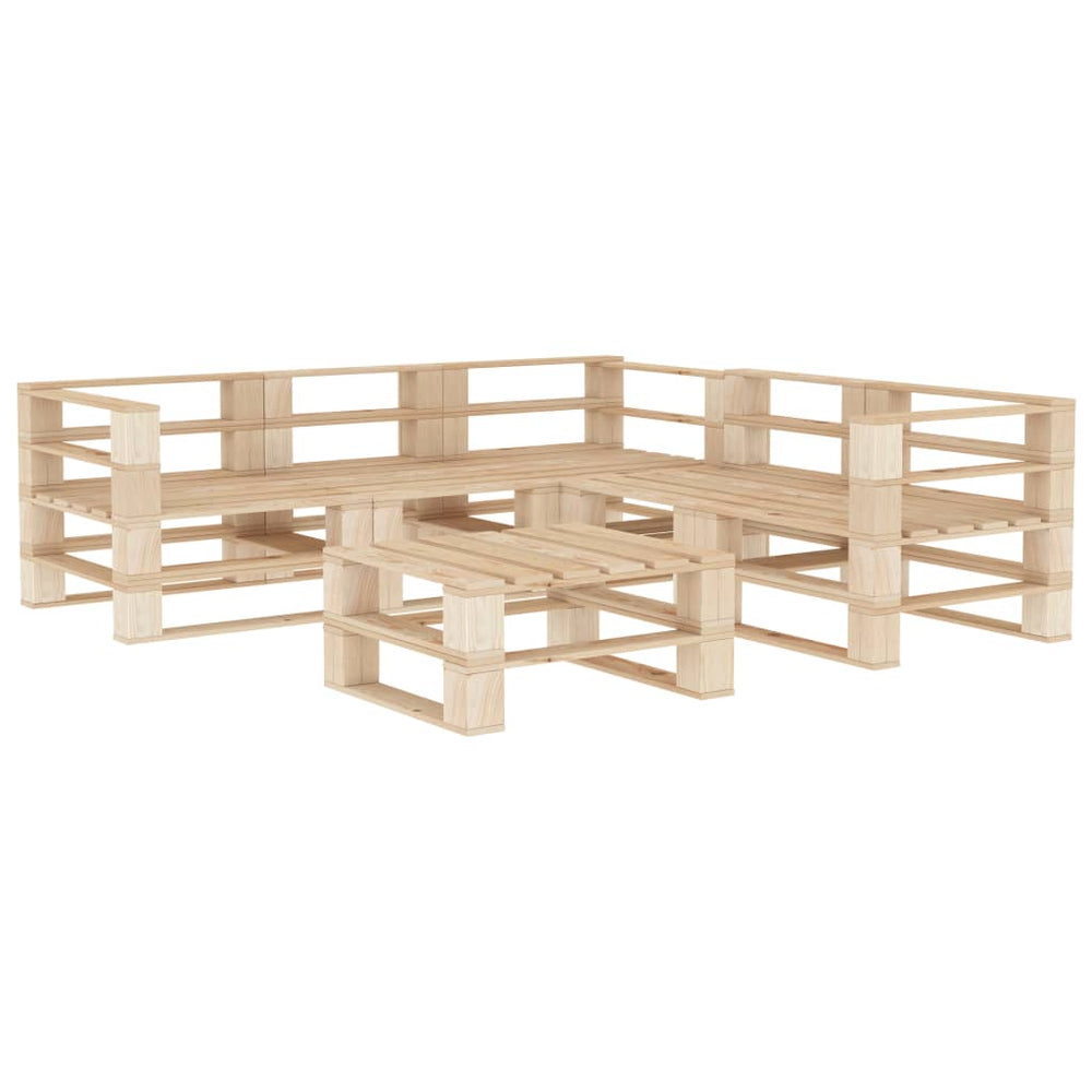 vidaXL Salon de jardin 6 pcs en palettes de bois
