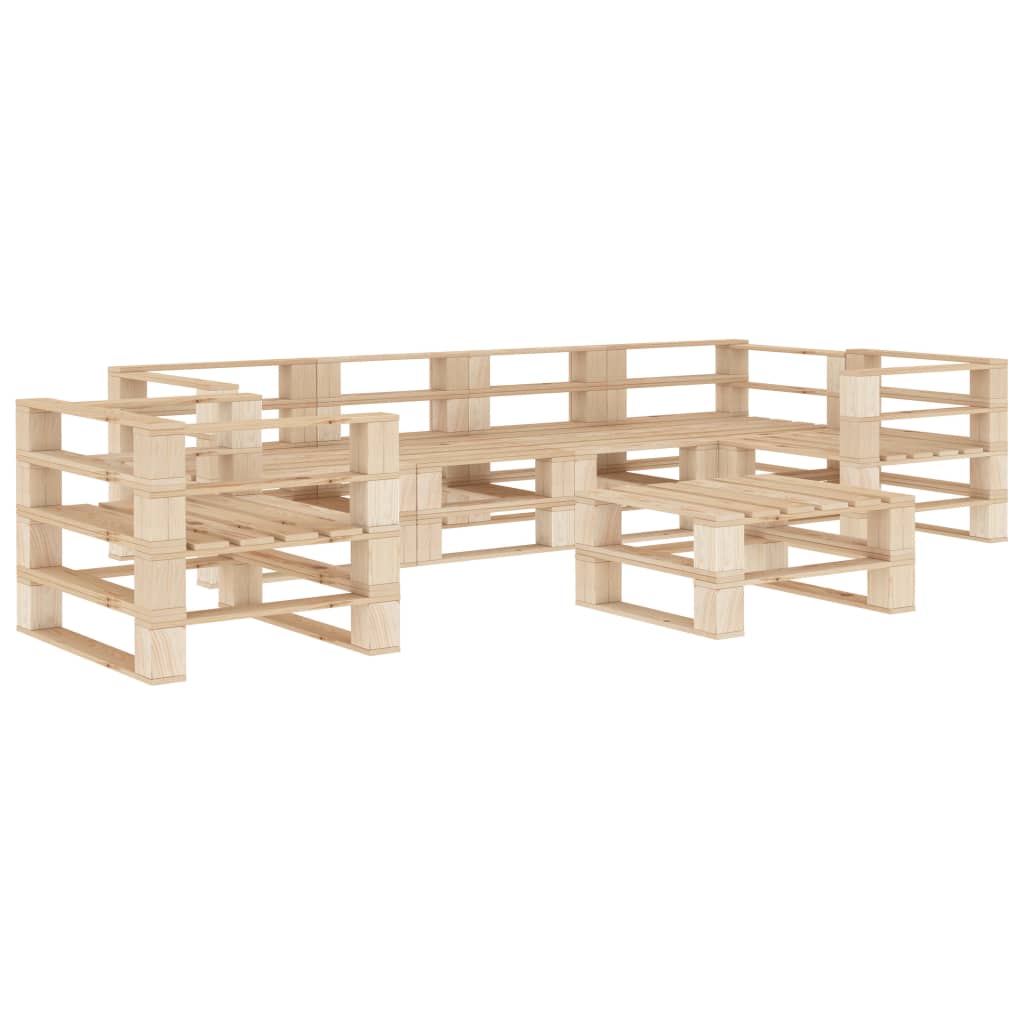7-tlg. Garten-Lounge-Set aus Paletten Holz