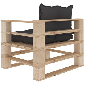 Garten-Palettensofa mit Kissen in Schwarz Holz