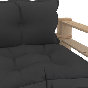 Garten-Palettensofa mit Kissen in Schwarz Holz