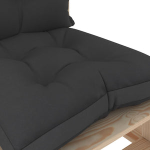 Garten-Paletten-Mittelsofa mit Kissen in Schwarz Holz