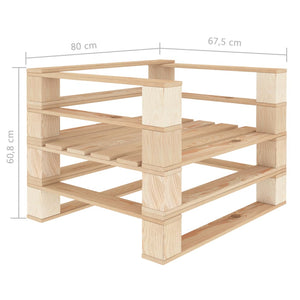 Garten-Palettensofa mit Kissen in Anthrazit Holz
