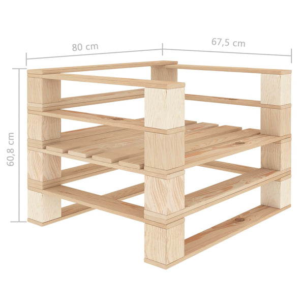 Garten-Palettensofa mit Kissen in Creme Holz