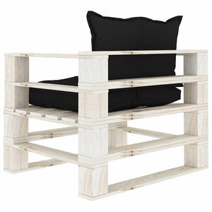 Garten-Palettensofa mit Kissen in Schwarz Holz