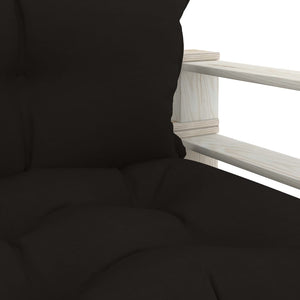 Garten-Palettensofa mit Kissen in Schwarz Holz