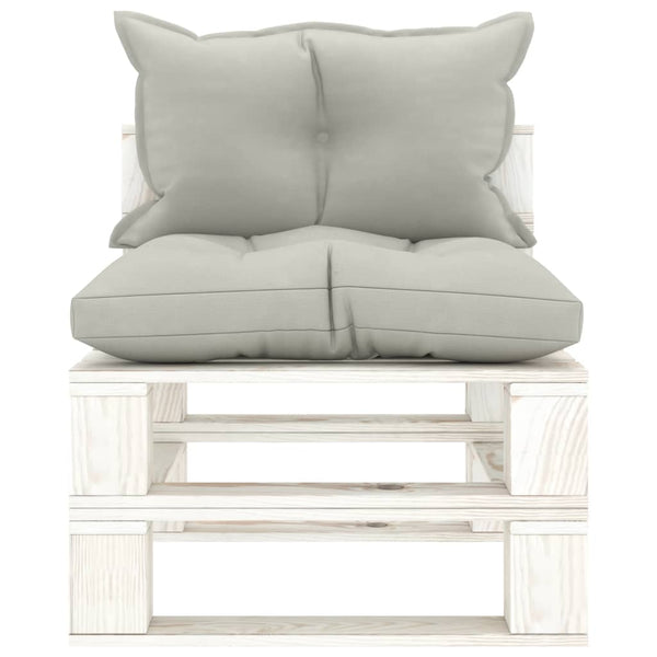 Garten-Paletten-Mittelsofa mit Kissen in Taupe Holz