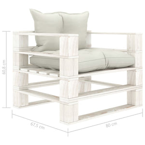 Garten-Palettensofa mit Kissen in Beige Holz