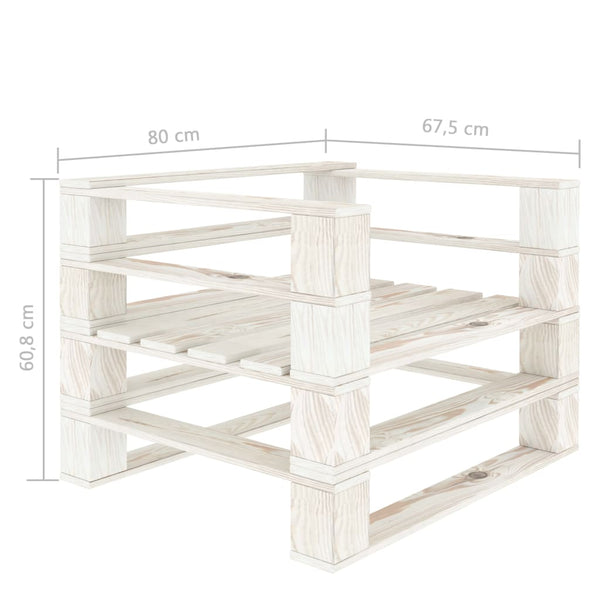 Garten-Palettensofa mit Kissen in Creme Holz
