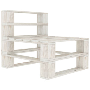 Garten-Paletten-Mittelsofa mit Kissen in Creme Holz