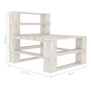 Garten-Paletten-Mittelsofa mit Kissen in Creme Holz