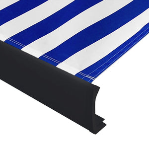 Kassettenmarkise mit Motor 450x300 cm Blau und Weiß