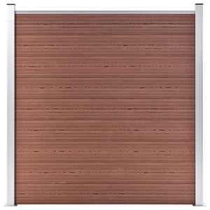 WPC Zaun-Set 2 Quadrate + 1 Schräge 446x186 cm Braun
