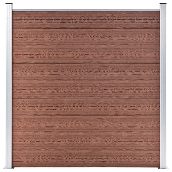 WPC Zaun-Set 2 Quadrate + 1 Schräge 446x186 cm Braun
