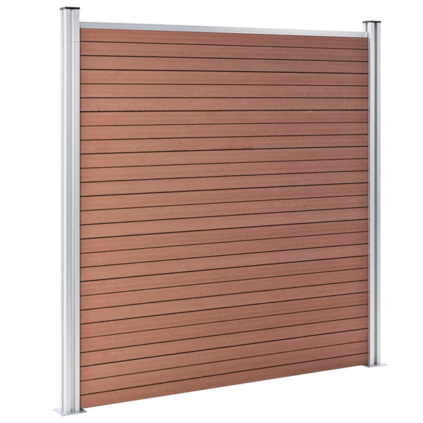 WPC Zaun-Set 2 Quadrate + 1 Schräge 446x186 cm Braun