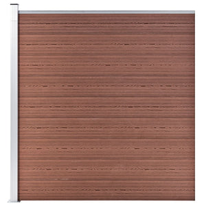 WPC Zaun-Set 2 Quadrate + 1 Schräge 446x186 cm Braun