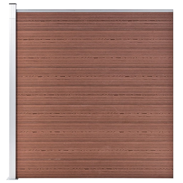 WPC Zaun-Set 2 Quadrate + 1 Schräge 446x186 cm Braun
