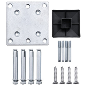 WPC Zaun-Set 2 Quadrate + 1 Schräge 446x186 cm Braun