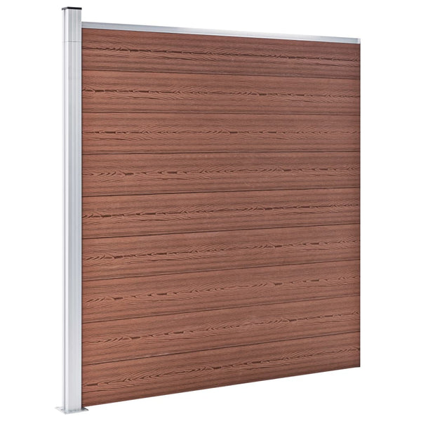 WPC Zaun-Set 4 Quadrate + 1 Schräge 792x186 cm Braun