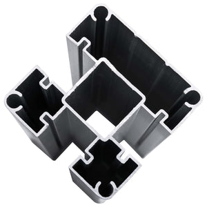 WPC Zaun-Set 5 Quadrate + 1 Schräge 965x186 cm Braun