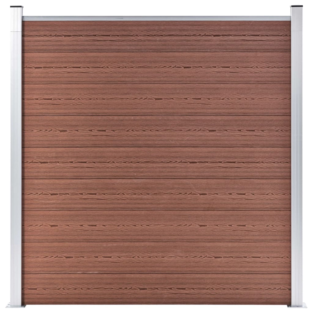 WPC Zaun-Set 6 Quadrate + 1 Schräge 1138x186 cm Braun