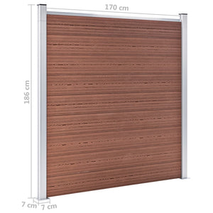 WPC Zaun-Set 6 Quadrate + 1 Schräge 1138x186 cm Braun
