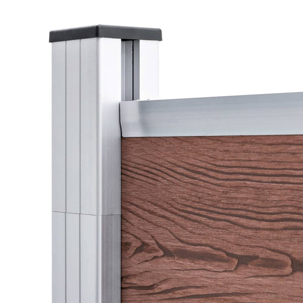WPC Zaun-Set 7 Quadrate + 1 Schräge 1311x186 cm Braun