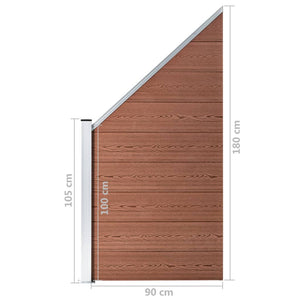 WPC Zaun-Set 7 Quadrate + 1 Schräge 1311x186 cm Braun