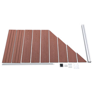 WPC Zaun-Set 8 Quadrate + 1 Schräge 1484x186 cm Braun
