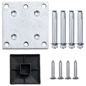 WPC Zaun-Set 8 Quadrate + 1 Schräge 1484x186 cm Braun