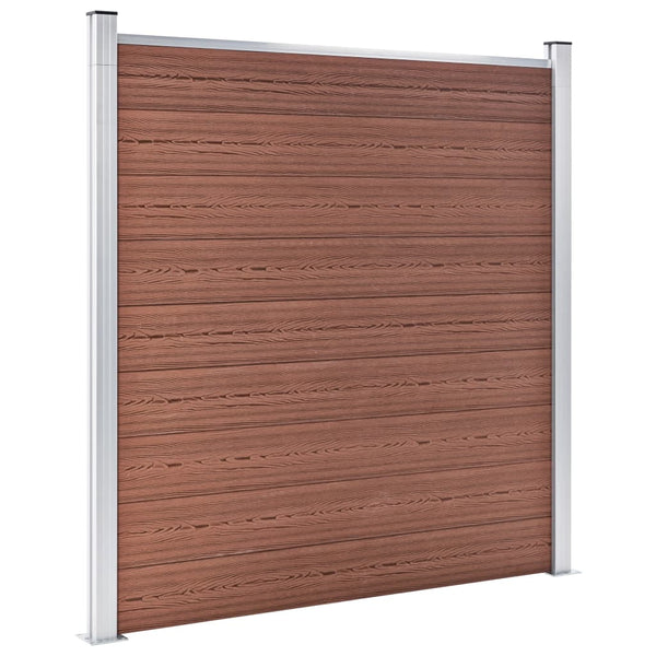 WPC Zaun-Set 8 Quadrate + 1 Schräge 1484x186 cm Braun