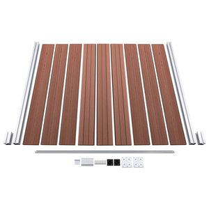 WPC Zaun-Set 8 Quadrate + 1 Schräge 1484x186 cm Braun
