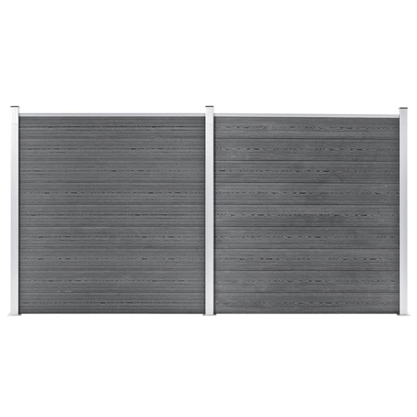 Gartenzaun WPC 353×186 cm Grau
