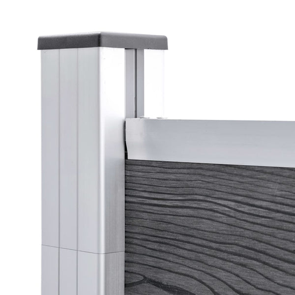 Gartenzaun WPC 353×186 cm Grau
