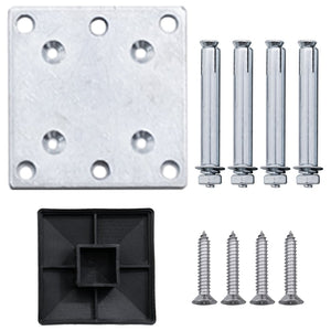 WPC Zaun-Set 2 Quadrate + 1 Schräge 446x186 cm Grau