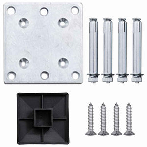 WPC Zaun-Set 3 Quadrate + 1 Schräge 619x186 cm Grau