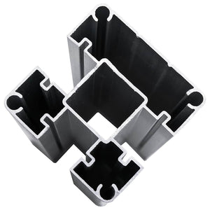 WPC Zaun-Set 3 Quadrate + 1 Schräge 619x186 cm Grau