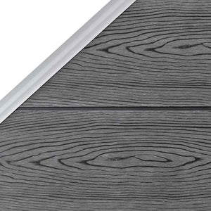 WPC Zaun-Set 3 Quadrate + 1 Schräge 619x186 cm Grau